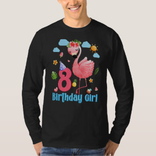 8. Geburtstag Girls Flamingo 8 Jahre alt Tropical T-Shirt