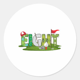 8. Geburtstag Golf Thema 8 Jahre Alte Kinder Sport Runder Aufkleber