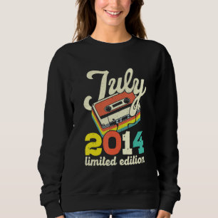 8. Geburtstag Juli 2014 Vintage Kassette Sweatshirt