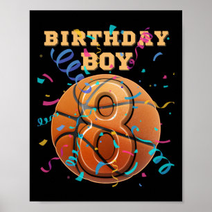 8. Geburtstag Junge Acht 8 Jahre alte Sketll Spiel Poster