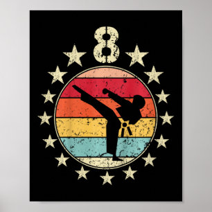 8. Geburtstag Karate Achter 8 Jahre alter Geburtst Poster