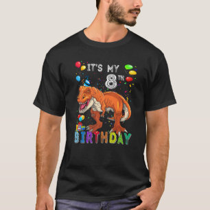 8. Geburtstag Kinder Jungen Dino Rex Dinosaurier 8 T-Shirt