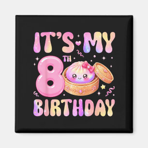 8. Geburtstag Mädchen Regenbogen Dumpling Kawaii A Magnet