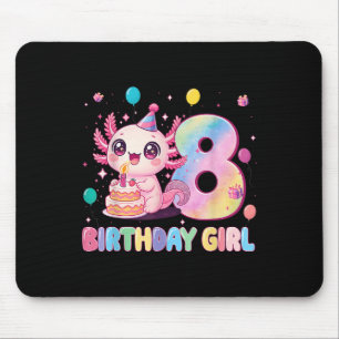 8. Geburtstag Mädchen Süßer Axolotl 8 Jahre alt Ge Mousepad