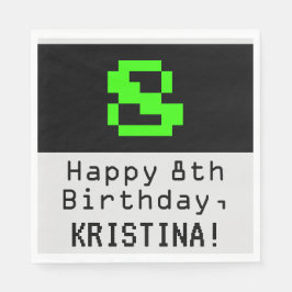 8. Geburtstag - Nerdy / Geeky Style "8 & Name Serviette