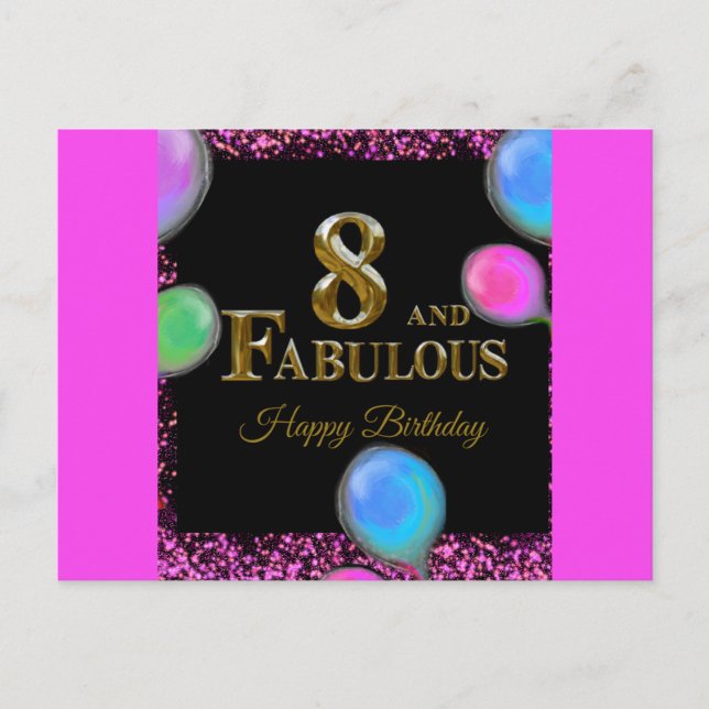 8. Geburtstag  Postkarte (Vorderseite)