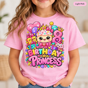 8. Geburtstag Prinzessin Süße Quetsch-Cupcake T-Shirt