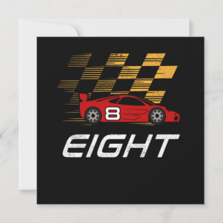 8. Geburtstag Rennwagen Geschenk 8 Jahre Rennfahre Einladung