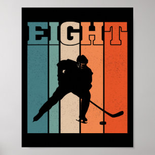 8. Geburtstag Retro Eishockey 8 Jahre alter Junge  Poster