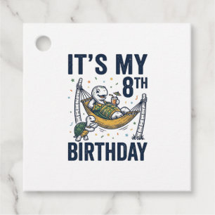 8. Geburtstag Schildkröte Hängematte Vintage Gravu Geschenkanhänger