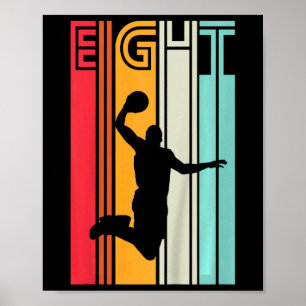 8. Geburtstag Sketll Fan Geschenk 8 Jahre Alt Retr Poster