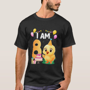 8. Geburtstag Süßes Hühner-Thema 8 Jahre alte Kind T-Shirt