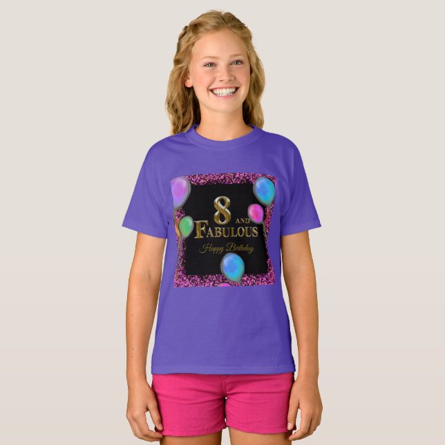 8. Geburtstag  T-Shirt (Vorne ganz)