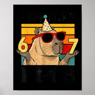8. Geburtstag überlebt 67 8 lustige Capybara-Kind Poster