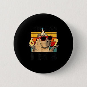 8. Geburtstag überlebt 67 8 lustiger Capybara-Kid Button