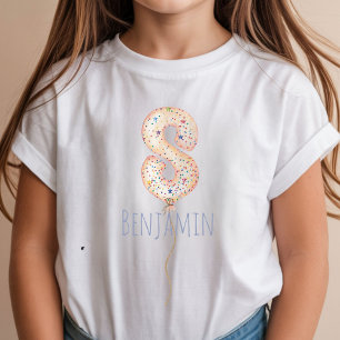 8. Geburtstags-Ballon-Meilenstein-Geburtstagsfeier T-Shirt
