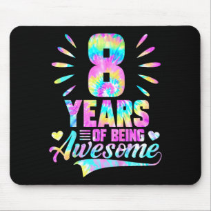 8. Geburtstags-Tie-dye 8 Jahre Awesome sein Mousepad