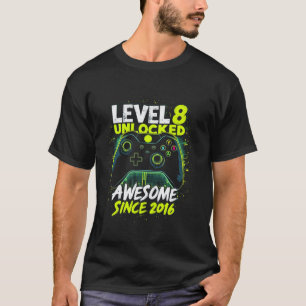 8. GeburtstagsGamer 8 Jahre Alter Sonntagsjunge Ac T-Shirt