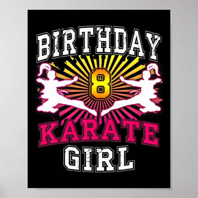 8. Geburtstagsgärtner - Karate 8 Jahre Poster (Vorne)