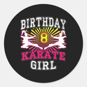 8. Geburtstagsgärtner - Karate 8 Jahre Runder Aufkleber