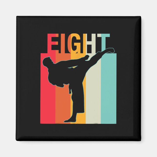 8. Geburtstagsgeschenke Karate Retro Taekwondo Magnet (Vorne)
