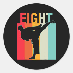 8. Geburtstagsgeschenke Karate Retro Taekwondo Runder Aufkleber