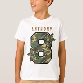8. Geburtstagsjunge Camouflage und Sterne Individu T-Shirt