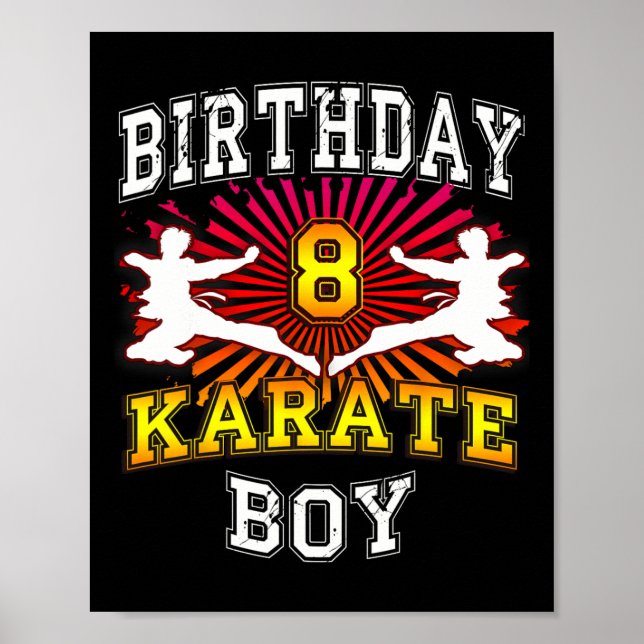 8. Geburtstagskind - Karate 8 Jahre Poster (Vorne)
