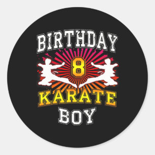 8. Geburtstagskind - Karate 8 Jahre Runder Aufkleber