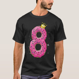 8. Geburtstagskuchen Donut Boys Girls Turning 8 Ja T-Shirt