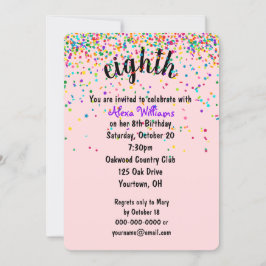 8. Geburtstagsparty Confetti Einladung