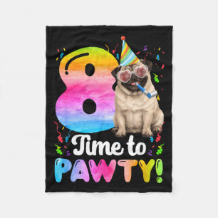 8. Geburtstagsparty für Mops achtjähriger Hundegeb Fleecedecke