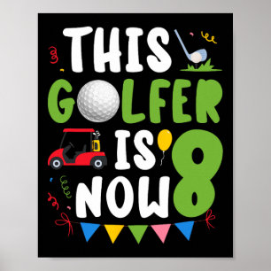 8. Geburtstagsparty Golf Boy Acht Jahr alter Golf Poster