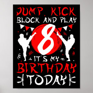 8. Geburtstagsparty Karate 8 Jahre Alte Karate Geb Poster
