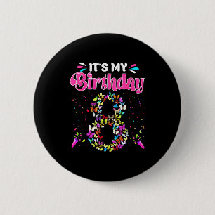 8. Geburtstagsshirt Mädchen Schmetterlinge glückli Button