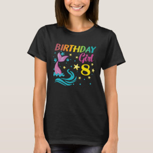 8. Girl Birthday Meerjungfrau Schwanz 8 Jahre Alte T-Shirt