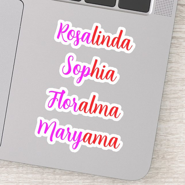8 handgeschriebene transparente wasserdichte Namen Aufkleber (kids Waterproof name Stickers for girls)
