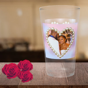 8. Hochzeitsjubiläum Perlen-Herz-Andenken Glas