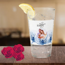 8. Hochzeitsjubiläum Romantische Florale Erinnerun Glas