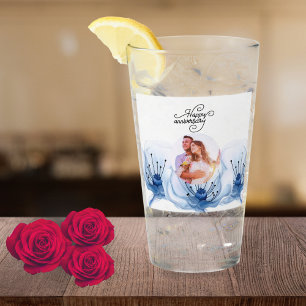 8. Hochzeitsjubiläum Romantische Florale Erinnerun Glas