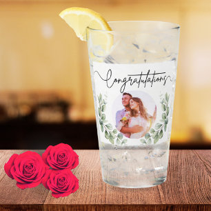 8. Hochzeitsjubiläum Romantisches Eukalyptus-Foto Glas
