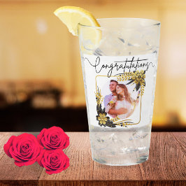 8. Hochzeitsjubiläum Schwarz & Gold Foto Glas