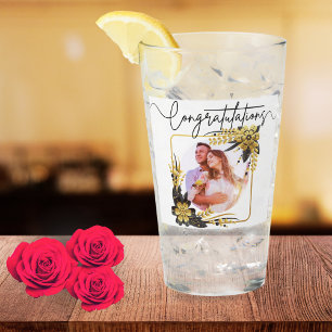 8. Hochzeitsjubiläum Schwarz & Gold Foto Glas