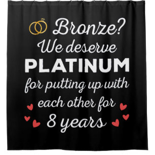 8. Hochzeitstag I - Bronze Funny Couple Duschvorhang