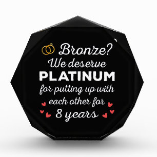 8. Hochzeitstag I - Bronze Funny Couple Fotoblock