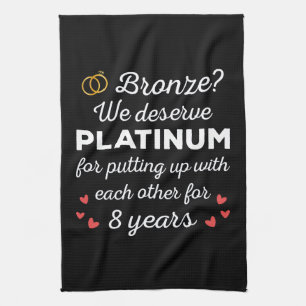 8. Hochzeitstag I - Bronze Funny Couple Geschirrtuch