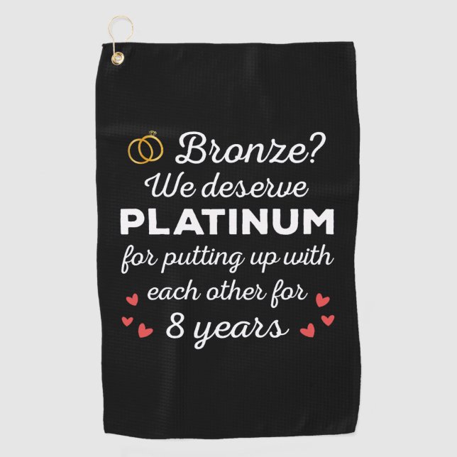 8. Hochzeitstag I - Bronze Funny Couple Golfhandtuch (Vorderseite)