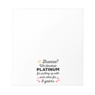 8. Hochzeitstag I - Bronze Funny Couple Notizblock