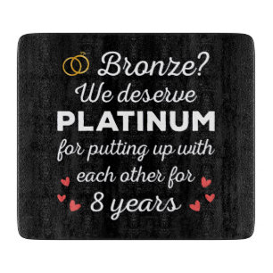 8. Hochzeitstag I - Bronze Funny Couple Schneidebrett