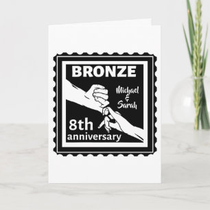 8. Hochzeitstag traditionelles Geschenk Bronze Karte